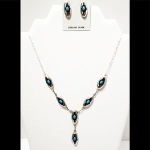 Native American Sterling Silver and Turquoise Set